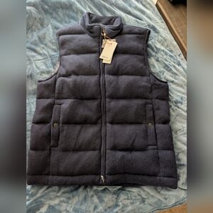 NWT Quince Mens Cashmere Puffer Vest Large True Navy Down Filled $300
